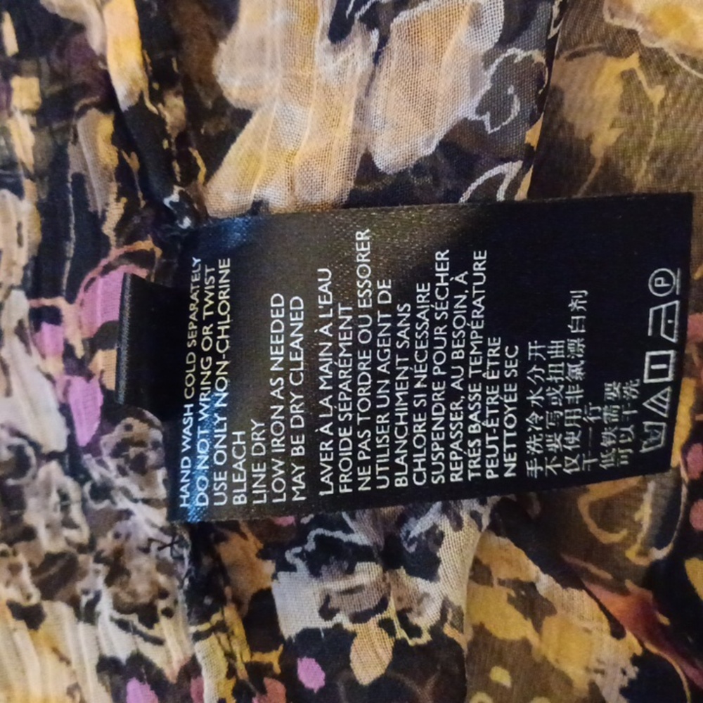 Free People More Than A Feeling Tunic Black Multi-Color Floral. Size XS - Picture 16 of 16